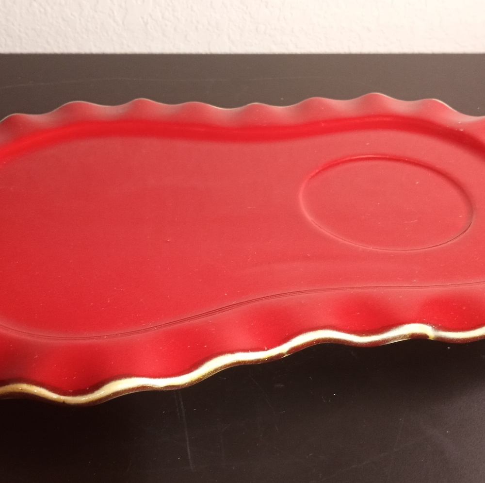 VTG Sur La Table Red Platter